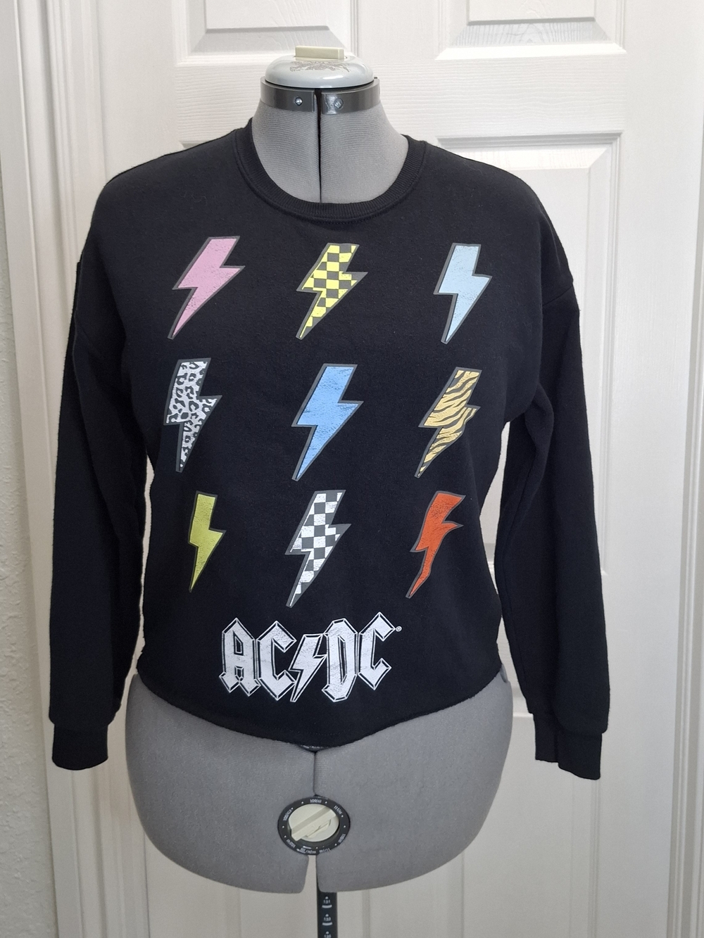 AC/DC Black Lightning Bolt Graphic Sweatshirt - Women's